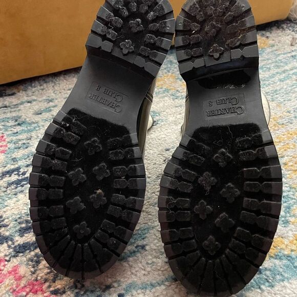 Charter Club Trudy Black Fleece Plastic Rain Boots Sz 8 - Picture 7 of 8